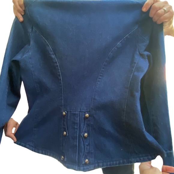 Vintage 90s RALPH by Ralph Lauren Western Blue Denim Jacket Womens 12 L - Picture 10 of 11